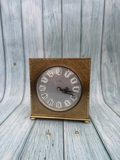 VTG Seth Thomas Brass Desk Fire Place Table Mantle Quartz Clock Vintage Clock