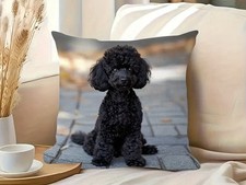 Lovely Black Poodle Cushion