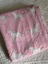 Pottery Barn Kids Unicorn Rainbow Pink Duvet Cover F/Q Full Queen Bed