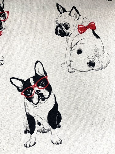 Dog fabric bulldog pug boston - fabric,