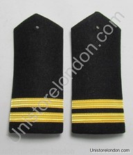 Epaulette Merchant Navy 2nd Officer Second Hard Curved  2 Gold Bar R1248