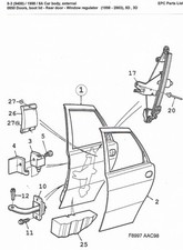 ANY SAAB 9-3 93 Rear Door Parts Available 1998 - 2003  *JUST ASK* LEFT or RIGHT