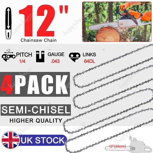 Chainsaw chain fits - 4x, 12"