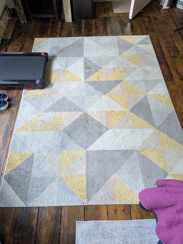 Dunelm grey yellow geometric - dunelm,