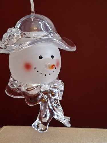 Vintage frosted snowman - frosted,