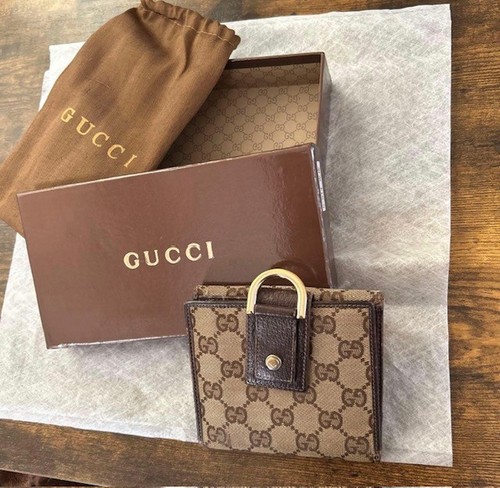 Gucci canvas folding wallet - gucci,