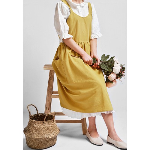 Women cotton linen apron - women,