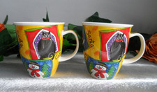 DUNOON  WINTER COLLECTION CHRISTMAS JANE BROOKSHAW MUGS X2