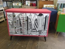 Coral london print midcentury - coral,
