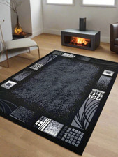 Modern black grey rugs - modern, mats