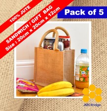 5 x Jute Hessian Mini Bag with