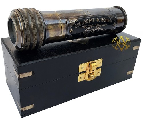 Brass kaleidoscope with - with, wooden