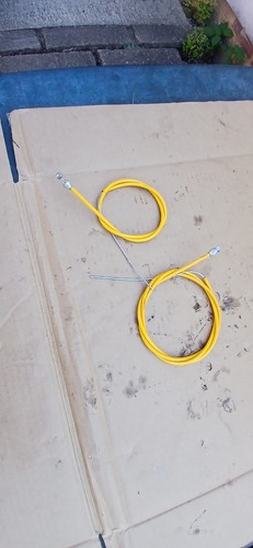 Yellow bmx brake cables - yellow, pair
