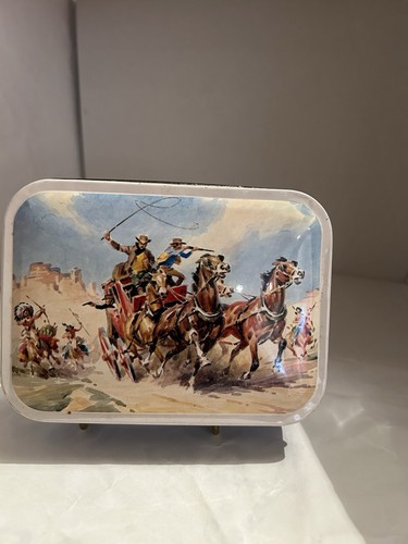 Vintage blue bird toffee tin - bird,