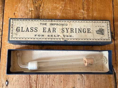 Antique glass ear syringe - antique,