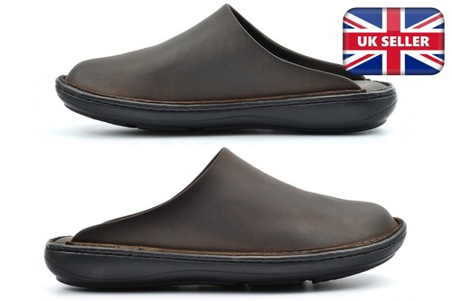 Mens leather slippers - leather,