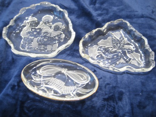 Christmas glass dishes - christmas,