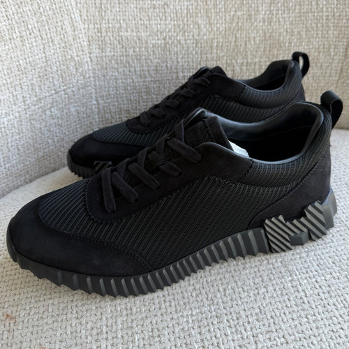 Hermès men black suede low - black,