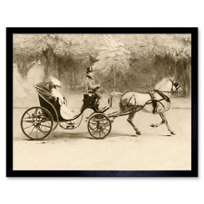 Edgar Chahine Victoria 1907 Woman Horse Carriage Wall Art Print Framed 12x16