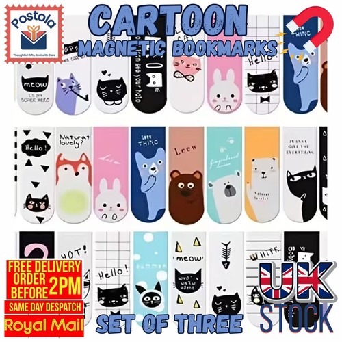 Cartoon magnetic bookmarks - magnetic, set