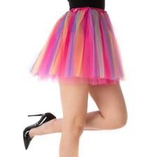 Womens Rainbow Tulle Tutu
