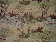Horse Hounds Hunting Fabric