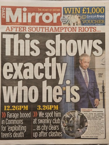 Daily mirror newspaper thurs - newspaper,
