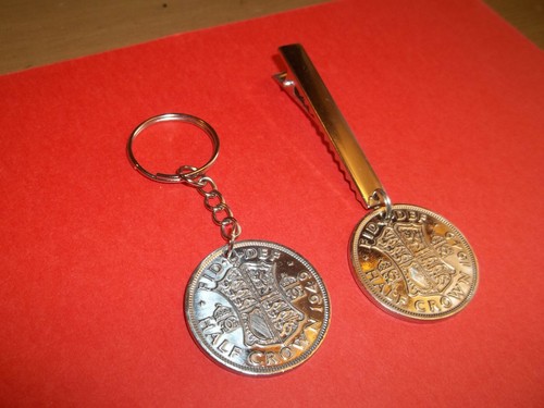 Half crown coins silver key - crown,