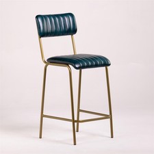 Diner Bar Stool Blue Leather