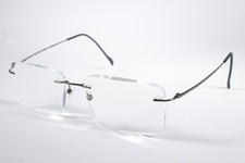 Stepper Eyeglasses SI-83408 Mens Grey F022 Rimless Titanium Glasses Frames 55 mm