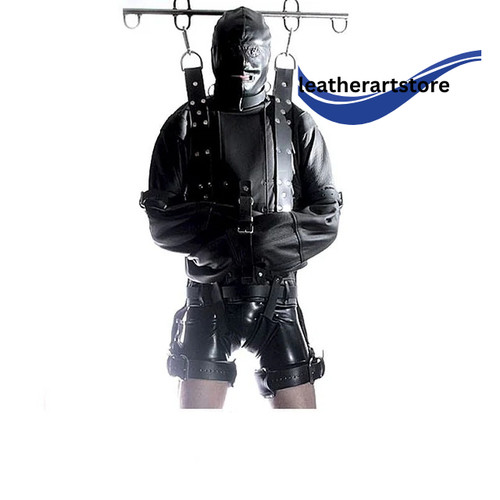 Black leather suspension - black,