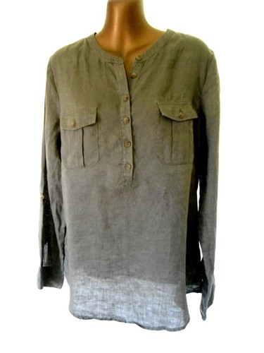 Paul costelloe khaki linen top - linen,