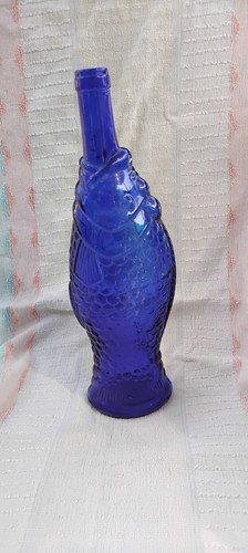 Vintage cobalt blue fish large - cobalt,