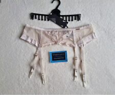 NEW EX M*S SWISS DESIGNED EMBROIDERY  SUSPENDER BELT SIZE 10 - CHAMPAGNE 