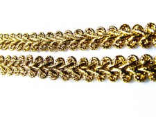 Gold 10 mm Wide Double Scroll Swirl Gimp Braid Trim Dress Costume Upholstery