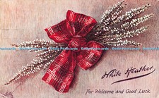 R480911 White Heather For Welcome and Good Luck A Sprig O Heather Tuck Oilette 9