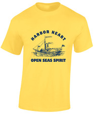 HARBOUR HEART MENS T SHIRT SAILING SAILBOAT SEA NAVY COOL DESIGN GIFT IDEA TOP