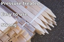 20 x 1.2m 4ft tall x 32mm wooden square treated stakes posts - next day! wood