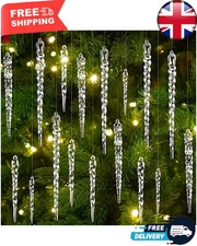 12/36Pcs Clear Icicle Christmas Tree Glass Icicle Eaves Icicle Hanging Ornaments