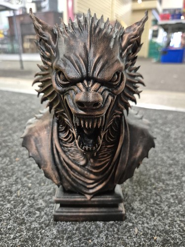 Bronze finish werewolf bust - bronze,