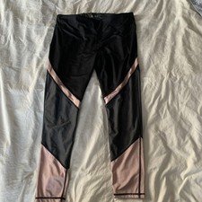 Matalan Souluxe Black Grey Pink Gym Sports Leggings Size 18