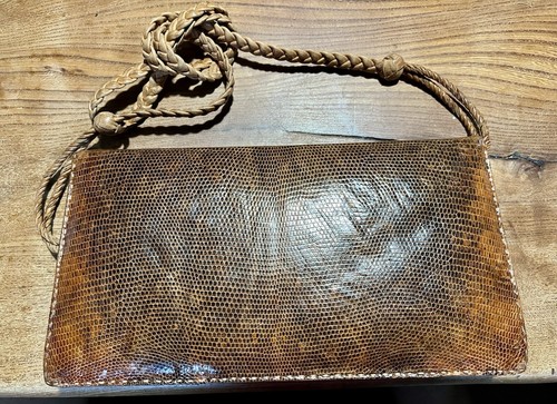Vintage lizard skin handbag - skin,