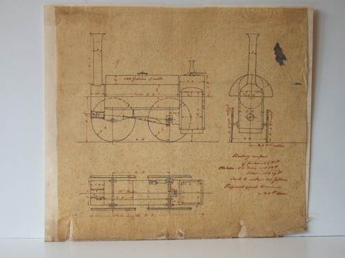 Locomotive drawings c1850s - drawings, (3