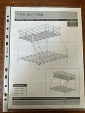 Triple Bunk Bed with Ladder White Metal Frame Good Condition Used