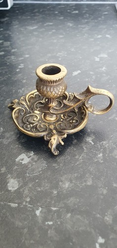 Antique brass chamberstick - antique,