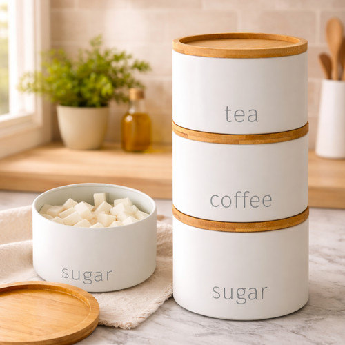 Tea coffee sugar canisters - canisters, set