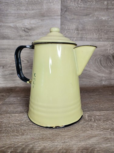 Vintage enamelware coffee pot - enamelware,