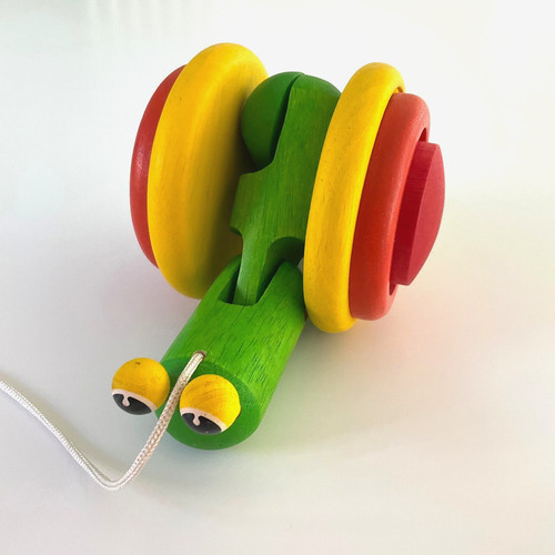 Toy wooden pull along - , snail