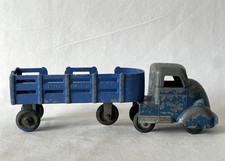 Vintage Playworn Louis Marx Co Ltd LUMAR TRANSPORT 3 Wheel Trailer & Truck #750