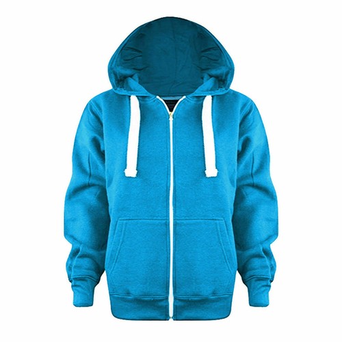 Unisex boy girl plain hooded - unisex,